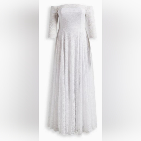 NWT Torrid White Off Shoulder A Line Lace Wedding Dress Size 18 - Picture 5 of 6